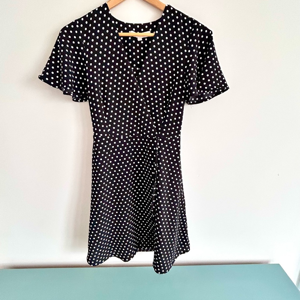 Monteau Black and White Polka Dot Mini Dress - Picture 3 of 11